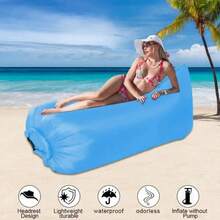 Portable Inflatable Air Sofa Bed - Compact Lounge Sofa For Camping, Beach,Party Lightweight Water-Resistant Outdoor Furniture - Purple - View 4
