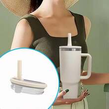 4PCS Compatible With Stanley Cup Accessories,Incloud 1PC 40 Oz Tumbler Flip Straw Lid Replacement,1 Coaster 7.5CM, 1 Straw, 1 Brush Fit For Stanley , Reusable Tumbler Cover, 1PC Spill Proof Splash Resistant Tumbler Lids For Stanley Cup - 彩色 - 查看 7