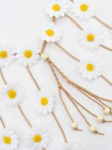 1 件女士波西米亚多色雏菊花环头带，旅行和假日发饰，节日服装装饰万圣节