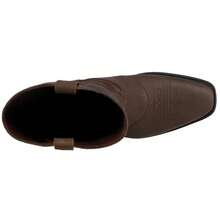Bota Hombre URBAN COWBOY Piel Natural Punta Cuadrada Rodeo Vaquera Básico Cremallera lateral Exterior - Café integral - Ver 3