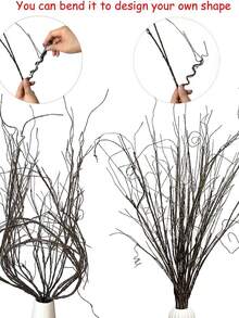 1 件/3 件/5 件 - 逼真卷曲柳树枝装饰性干燥人造树枝,29.53 英寸假可弯曲木棍复古藤蔓/茎 DIY 绿植植物工艺花瓶家居花园酒店农舍装饰情人节家居装饰,春天树枝,人造弯曲配件,春天树枝配件 - 黑色 - 查看 5