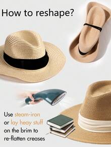 1 st. herrhatt med vävd kant och hög hatt för klänning