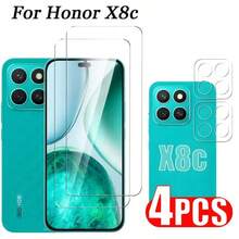 [2+2入] 相容於 Honor X6e/X7e/400 Lite 5G/Honor 400/400 Pro/X7 D/400 Smart/600 Lite/600/600 Pro/X8d/X9d 2片裝強化玻璃螢幕保護貼套組，2片相機鏡頭保護玻璃，9H 硬度強化玻璃手機膜，3D HD 透明鏡頭保護貼，相容於 Honor X 6C/X 8C - 無色 - 查看 14