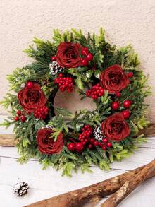 MEHELANY 20支/盒仿真红玫瑰，包含20支花茎，闪光装饰玫瑰，DIY仿真花，适用于手工制作、婚礼花束、家居桌面装饰、节日派对、情人节、母亲节、春季装饰、家居装饰、生日礼物、房间装饰、户外花园装饰 - 酒紅色 - 查看 4