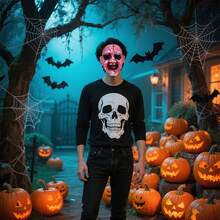 ハロウィンピエロのヘッドウェア、怖いゴーストフェイスウェア、コスプレ仮装パーティー小道具 - ピンク - チェックする 3