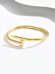 1 pieza Pulsera de acero inoxidable, elegante y de moda para damas, apropiada para diversas ocasiones