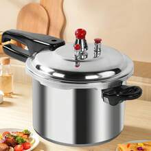 3/9 Litre Home Dual Handle Aluminum Pressure Cooker Kitchen Catering Cookware UK - Silver - View 3