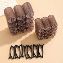 36pcs/Set Self-Grip Rollers Kit With 24Rollers And 12Clips, Salon Quality Curlers For Diy Hairstyling, Heatless Rollers, Back To School, Travel Holiday Essentials, Hair Accessories For Women, Hair Curlers, Curly Hair Brush, Rollers, Curly Hair Products, Curler, Rollers For Hair Curl, Curly Hair Tools, Hair Roller, Hair Curler, Barber, Hair Curlers, Barber Accessories, Rollers, Curly Hair Products, Curler, Rollers For Hairdressing Equipment, Accessories, Hair Curl, Curly Hair Tools, Hair Roller, Christmas,Curly Hair, Hair Curler, Hair Rollers, Heatless Curl, Heatless Curls, Rollers, Hair Curlers, Curly Hair Products, Hair Curl, Hair Roller, Rollers For Hair, Curly Hair Tools, Heatless Curlers,Hair, Accessories, Hair Products, Hair Tools, Hair Stuff, Hair Care, Curly Hair Brush, Barber, Barber Accessories, Hairdressing Equipment,Heatless Waves,Travel Essentials,Travel Essential,Hairstyle,Hairdressing - Coffee Brown - View 6