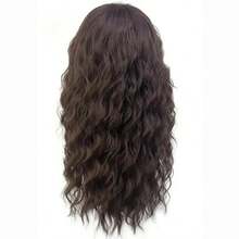 Men's White Curly Wig With Bangs – Natural Water Wave Synthetic Hair For Daily Wear & Cosplay – Adjustable Fit (Halloween, Costume, Roleplay) - Mocha Brown - View 5