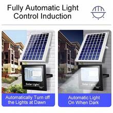 Outdoor Solar Lights, LED Solar Security Lights With Remote Control, Solar Powered, Auto On/Off Dusk To Dawn, Waterproof, Equivalent To LED Floodlight, Suitable For Yard, Patio, Garage, Garden - Black - View 8