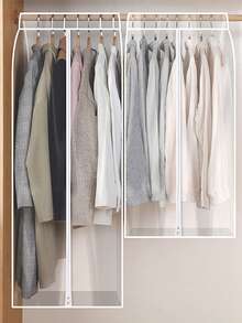 Funda protectora contra el polvo para ropa, bolsa colgante antipolvo, bolsa de almacenamiento de abrigos completamente cerrada, bolsa colgante transparente larga para almacenamiento en armario, funda cerrada en la parte inferior para perchero, protector de ropa para armario para abrigos, trajes, vestidos, almacenamiento en dormitorio y armario del hogar, organización y almacenamiento del hogar