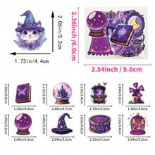 50Pcs Retro Magic Planet Stickers - PET, Cartoon Waterproof Purple Stickers For Water Bottles, Laptops, Skateboards & More - Lifestyle Accessories, Vinyl Aesthetics Stickers For Teens Adults,For School Supplies,Back To School