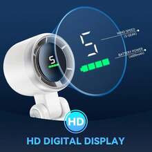 Portable Handheld Turbo Fan, 5 Gear Wind, Battery Operated, Up To 12 Working Hours, 3 IN 1 Hand Fan With Air Turbo Tech Cooling Fan For Outdoor Activities, Travel, Beach - 白色 - 查看 2