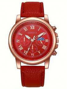 1/3/4/5 pièces Montres Élégantes pour Femmes en Quartz Romain - Cadran Rond à La Mode avec Bracelet, Idée de Cadeau Parfaite