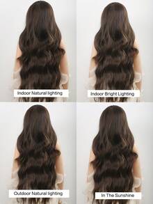 Brown Highlighted U-Part Lace Long Wavy Wig For Kids Natural Hair Synthetic Lolita Wig Daily Role Play Heat Resistant - Brown Highlight - View 10