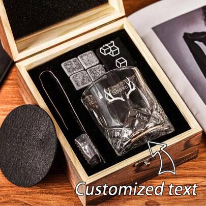 One Glass Only, 1 Piece Of Personalized Whiskey Glass, Small Size Glass 220ml, Engraved Whiskey Glass, Father's Day Gift, Groom's Gift, Anniversary, Wedding And Valentine's Day Gift, A Gift For Whiskey Lovers