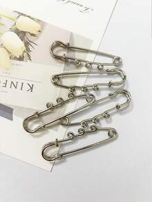 5枚/10枚 2英寸 3孔 银色/金色金属胸针别针，DIY胸针配件 办公配饰 衬衫外套饰品 圣诞节万圣节服装别针 趣味可爱教师礼物 服装配饰 包包挂饰