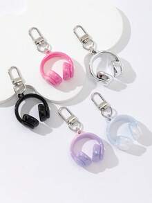 1 件简约时尚 3D 耳机钥匙扣，创意包包吊坠配件 - 彩色 - 查看 2