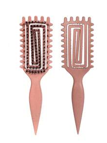 Hair brushes-EU+UK Curling Wet Hair Brush, Soft Bristle Comb, Reduces Hair Pulling And Curl Separation, Round Teeth, Unisex Styling Tool - Multicolor - View 11