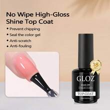 GLOZ 3pcs/Set 18ml Matte No-Wipe Gel Nail Polish Base Coat, Long-Lasting Gel Nail Polish Starter Kit, DIY Design For LED Lamp, Gift For Women - 無色 - 查看 3