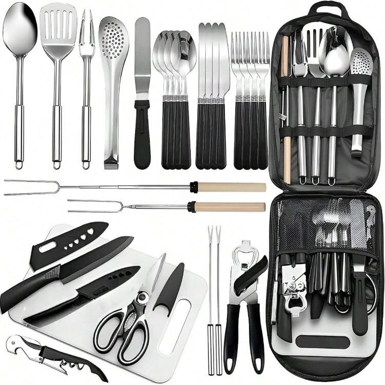バーベキュー・調理用品 shin Bebemax]キャンプ用品 バーベキュー 調理器具 27点セット防災