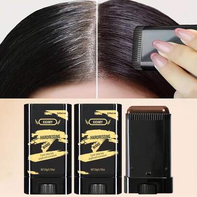 Xioimy عصي تلوين الشعر المحمولة زيكسايومي - ألوان شعبية، تغطية الشعر الأشيب بسرعة، سهلة الاستخدام، تلوين الشعر السريع، مناسبة لجميع أنواع الشعر ذات تأثير طويل الأمد، تصميم رأس فرشاة، صبغة شعر مؤقتة، كريم صبغ شعر