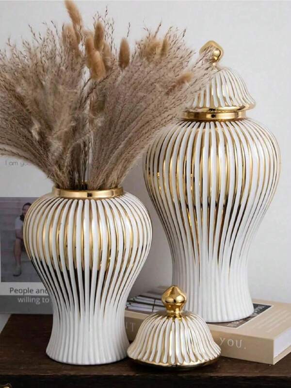 Vase im Stil des Nahen Ostens, moderne dekorative Vase, luxuriöse Platin-Vase, geeignet für Heimdekoration, Schlafzimmer, Wohnzimmer, Esstisch, Hochzeitsdekoration, Schmuckorganisation, Partydekoration, tolles Geschenk