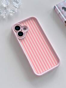 1个时尚粉白条纹哑光防摔手机壳，兼容三星、苹果17/16/15/14/13/12/11/XSMAX/X/XS/XR/7PLUS/8PLUS/7/8/S21/22/23/24/25 - 粉色 - 查看 3