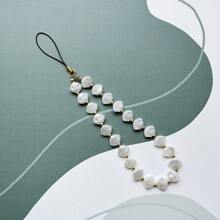 1 pieza Colgante de llave o móvil con concha en forma de corazón y cuentas, accesorio simple de joyería con encantos para mujer
