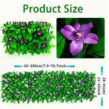 1 pieza - Divisor de privacidad expandible con hiedra artificial y orquídea - Diseño floral de follaje denso, seto falso de madera apto para jardín exterior, decoración de boda y embellecimiento de paredes, decoración de valla de jardín | Valla decorativa | Follaje denso, decoración de valla, plantas falsas