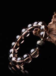 Natural Ice Type Jade, Black Agate, 12 Zodiac Animals, Guanyin Bodhisattva Crystal Beaded Bracelet, Adjustable Feng Shui Lucky Charm Bracelet, Suitable For Men And Women Daily Wear