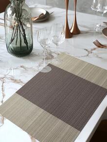 2/4/6/8/12pcs Woven Striped Placemats, Hollow Drain Tea Coasters, PVC Material 11.8in X 17.7in Heat-Insulating Mats, Washable, Trimmable, Easy To Clean, Wipe-Able, Non-Slip, Heat-Resistant, Suitable For Gifts, Room Decor, Dining Table Decor, Home Decor, Birthday Decor, Wedding Decor, Outdoor Decor, Picnic Decor