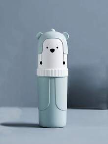 1pc Teddy Bear & Striped Portable Toothbrush Case Travel Set, Plastic Toothbrush Holder For Daily Use & Travel, Toothbrush Organizer, Portable Travel Toothbrush Cup, For Travel, Camping, Home, School And Business, A Gift For Women & Men Travel Essentials School Supplies Holiday Holiday Essentials Vacation Accessories Mini Perfume For Women Perfume For Men Perfume Beach Bottle Travel Accessories Travel Must Haves Summer School Accessories Back To School Stuff Back To School Supplies