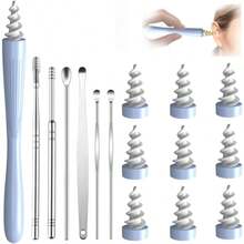 WJL06Ear Wax Removal Kit For Home Use With Soft Silicone Tips Reusable Washable Tool In White Color Featuring 7 Types Of Cleaner Tools For Safe And Effective Ear Cleaningm1