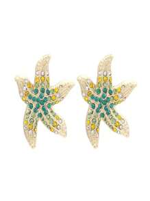 1 Par de Brincos de Estrela do Mar com Pérola e Chique, Brincos com Estilo Oceânico Elegante, Adequados para Uso Diário e Férias