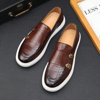 2025 Spring New Casual Leather Shoes Men, Fashion British Style Men's Breathable Flat Shoes For Summer