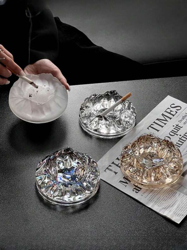 Iceberg Shaped Crystal Ashtray, Iceberg Shaped High-End Luxury And Fashionable Decorative Ashtray, Crystal Glass Cigar Ashtray - Retro Snow Mountain Shaped Ashtray, Cigar Ashtray, Indoor And Outdoor Ashtray