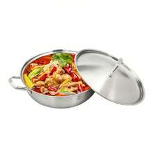 SENDERPICK Stainless Steel Wok Frying Pan With Lid Wok Pan With Lid Stir-Frying Pan - Silver - View 2