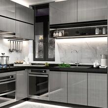 1 Roll Of Luxurious Wall Vinyl Self-Adhesive Wallpaper, 3D Wall Stickers Self-Adhesive Detachable Wallpaper, Used For Kitchen Splash-Proof Panels, Countertops, Bathroom Basins, Masonry And Wood Grain Styles, Home Decoration And Room Decoration - Silver - View 5