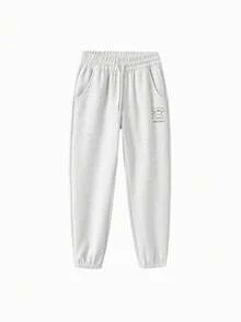 Balabala Pantalones joggers para niñas 2025 Miiiiichan IP, pantalones deportivos casuales y elegantes - Gris claro - Ver 1