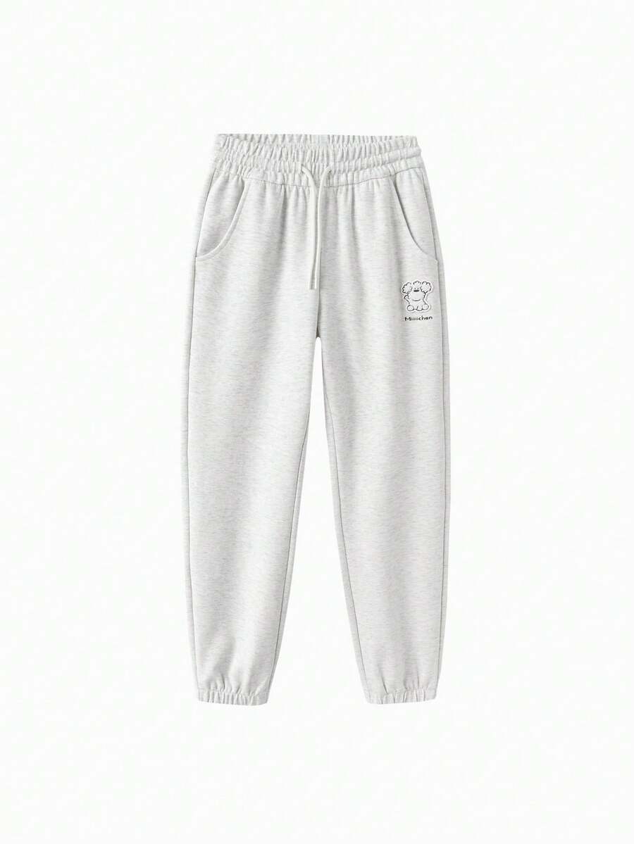 Balabala Pantalones joggers para niñas 2025 Miiiiichan IP, pantalones deportivos casuales y elegantes - Gris claro - Ver 1