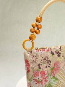 SCULPTEDSTYLE BAGS 1 件彩色 PVC 亮片花卉和叶子图案假日风格女士腋下包，时尚圆环编织肩带单肩包，适合夏季海滩旅行休闲（花卉图案随机发送） - 彩色 - 查看 6