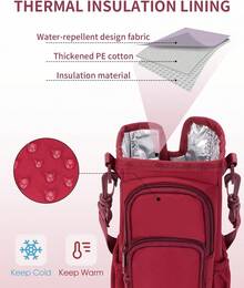 Water Bottle Carrier Bag With Phone Pocket For   Era 40oz Accessories Insulated Water Bottle Holder Pouch With Strap  Cup Sling Bag With Straw Cover For Crossbody - 紅色 - 查看 7