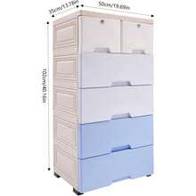 ZhdnBhnos LINSIE LOYALHEARTDY-BTG Plastic Storage 6 Drawers Dresser Storage Cabinet, Stackable Vertical Clothes Storage Tower, Modern Plastic Drawers Dresser Closet Drawers Organizer With Wheels For Home, Bedroom (Gradient Blue)[Best Gift For Family&Friends] - 漸變藍 - 查看 1
