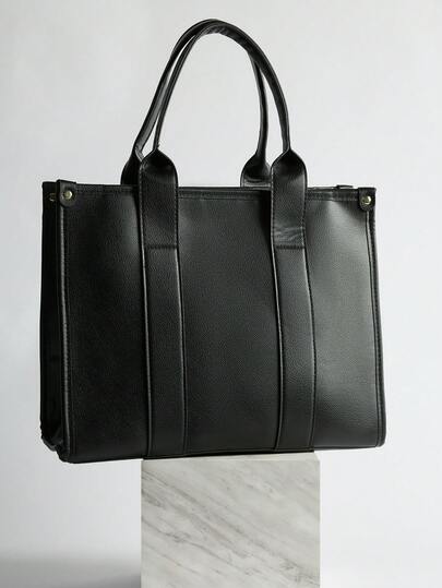 Fashionable & Personalized Letter Pattern Large Capacity Women's Pu Tote Bag, Versatile Commuter Crossbody Bag Winter Gifts