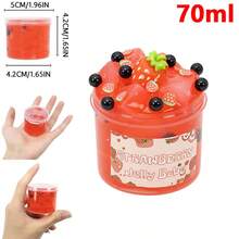 70/300ml Large Crunchy Crystal Slime Kit - Watermelon Grape Peach Strawberry Bottle Premade Slime Pack Set Non-Sticky Jelly Cube Slime Party Favor Birthday Gifts - Multicolor - View 19