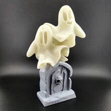 1 件可爱鬼魂墓碑家居装饰，万圣节发光鬼魂墓碑装饰，恐怖氛围万圣节装饰，万圣节的绝佳礼物