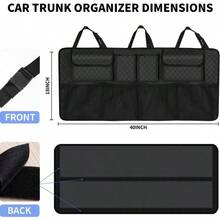 Organizador y almacenamiento para el maletero del coche de gran capacidad, accesorios de almacenamiento colgante para el asiento trasero, organizador para el asiento trasero de SUV, MPV, camioneta, negro 2yk2 - Negro - Ver 2