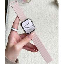 1pc High-End Luxury Silicone Magnetic Watch Band For Men And Women Compatible With Apple Watch Band 38mm 40mm 41mm 42mm 44mm 45mm 46mm 49mm Fashionable High-End Watch Band For Men And Women Suitable For Series UltraS10/9/8/7/6/5/4/3/2/1 Smart Wristband (Watch Not Included) Best Gift For Girlfriend And Friends