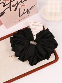 1pc Elegant Bohemian Oversized Silver Wire Hair Scrunchies, Large Elastic Satin Women Oversized Hair Rope, Fluffy Giant Hair Scrunchies, Anti-Frizz & Breaking, Suitable For Daily & Vacation, Gift Box Packaging For Women, Hair Tie, Hair Accessory ,Hair Accessories, Scrunchy Hair Ties - Multicolor - View 17